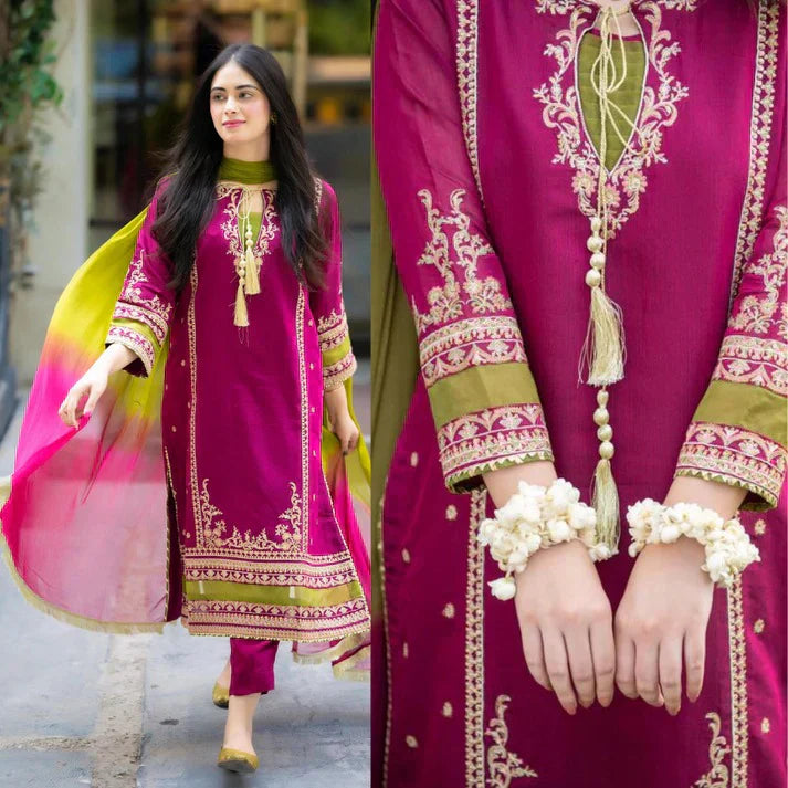 3PC Embroidered IR008